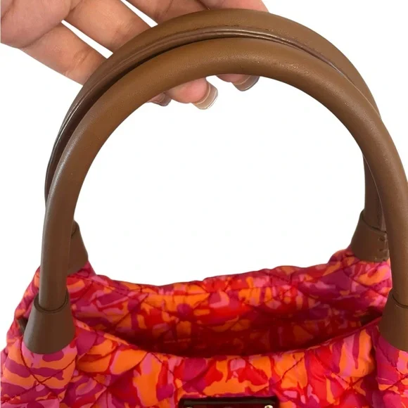 KATE SPADE Quilted Nylon Top Handle / Shoulder Bag w Storybook Lining - Picture 9 of 13